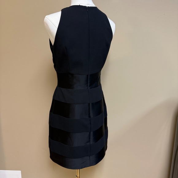 Laundry by Shelli Segal Black Halter Neck Striped Sheath Dress vintage 1995 - Picture 5 of 13